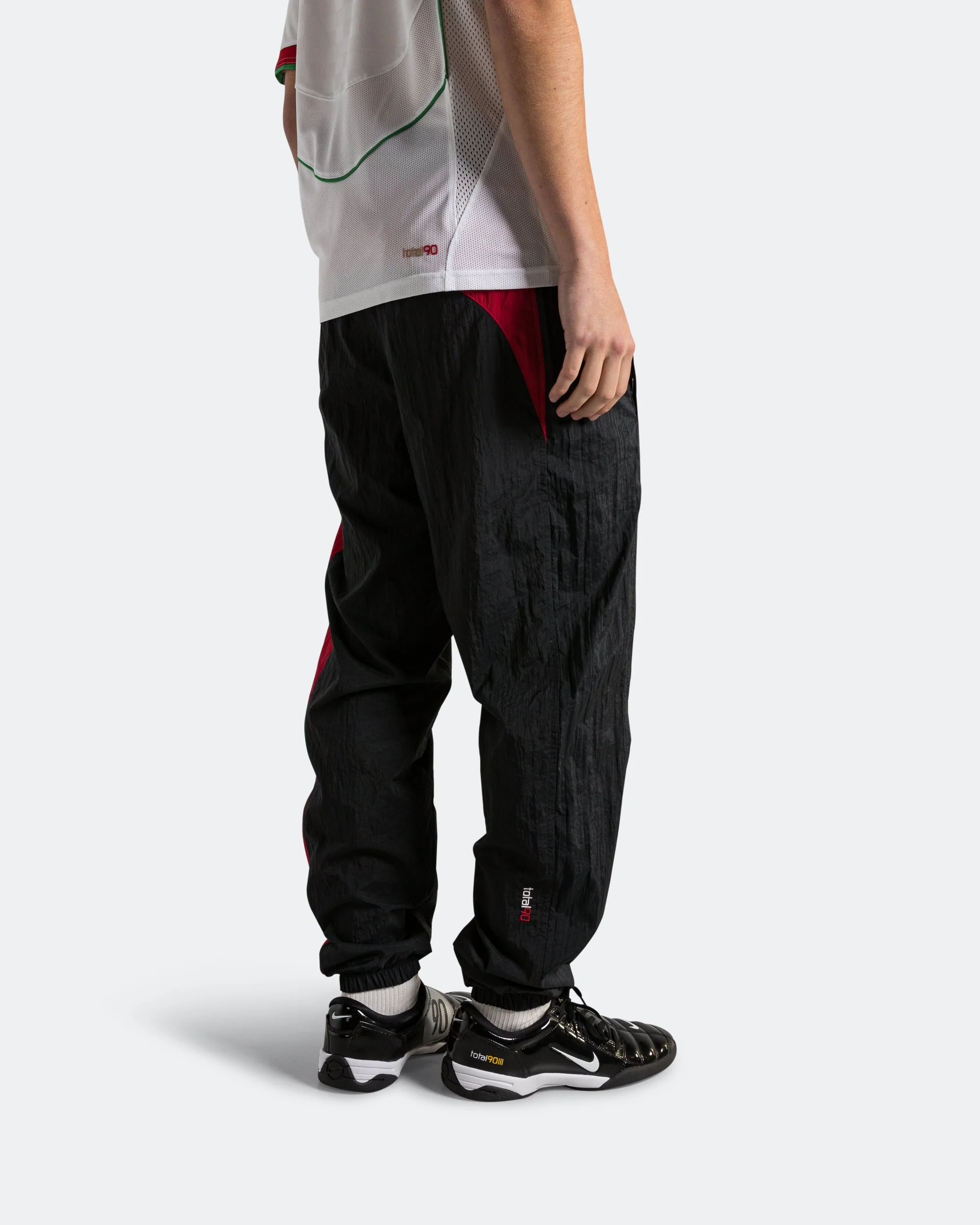 T90 Water Repellent Track Pant - Black/Gym-Red - Image 3