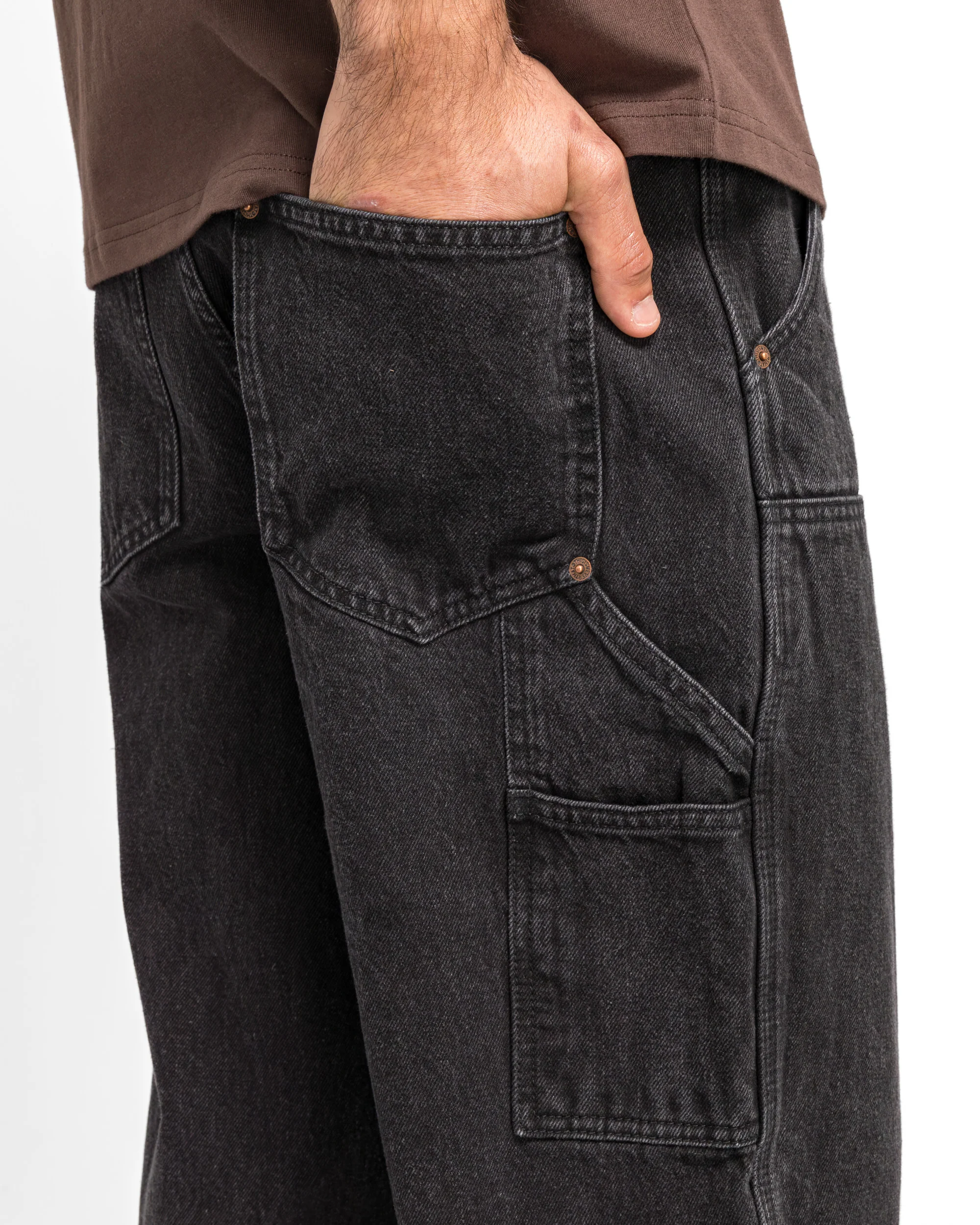 Denim Double Knee Pant - Black - Image 5