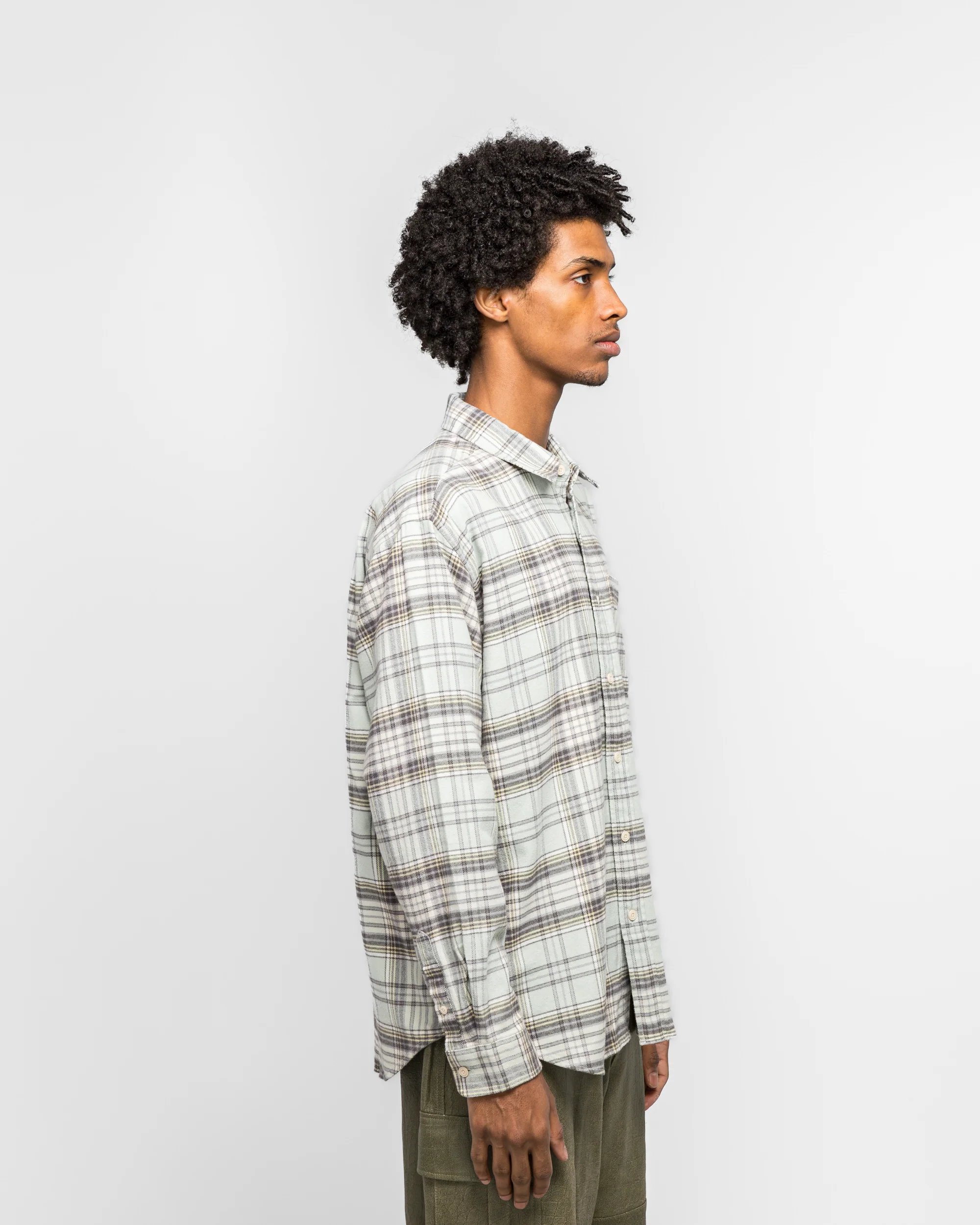 Flannel Check Shirt - Sage - Image 3