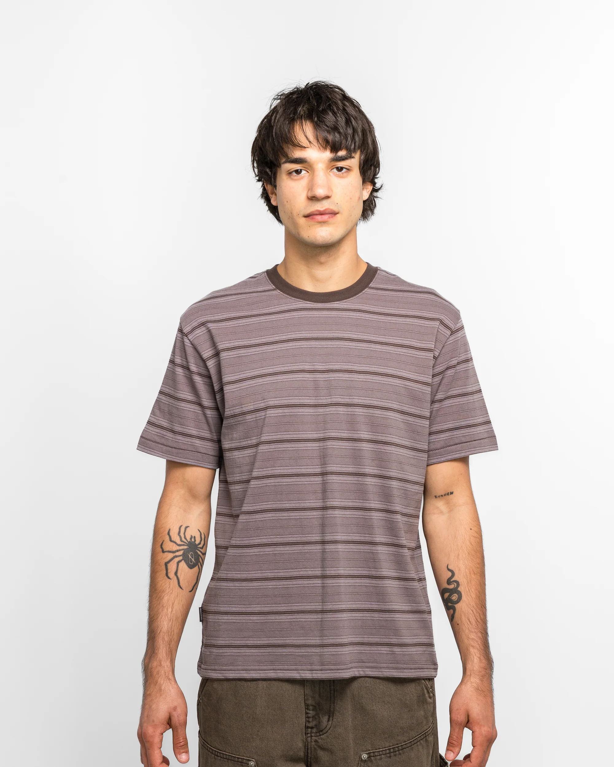 Striped SS Tee - Brown - Image 2
