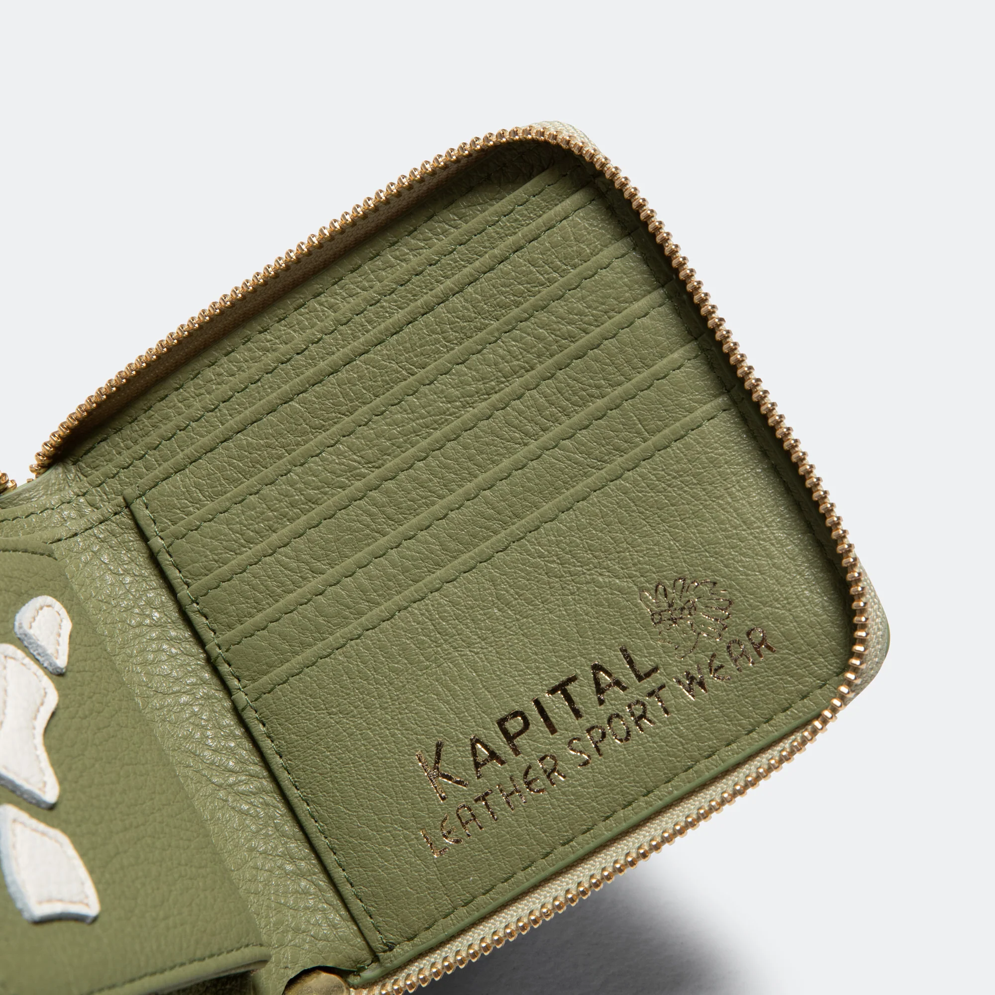 THUMB-UP BONE BAND ZIP Wallet - Olive - Image 4