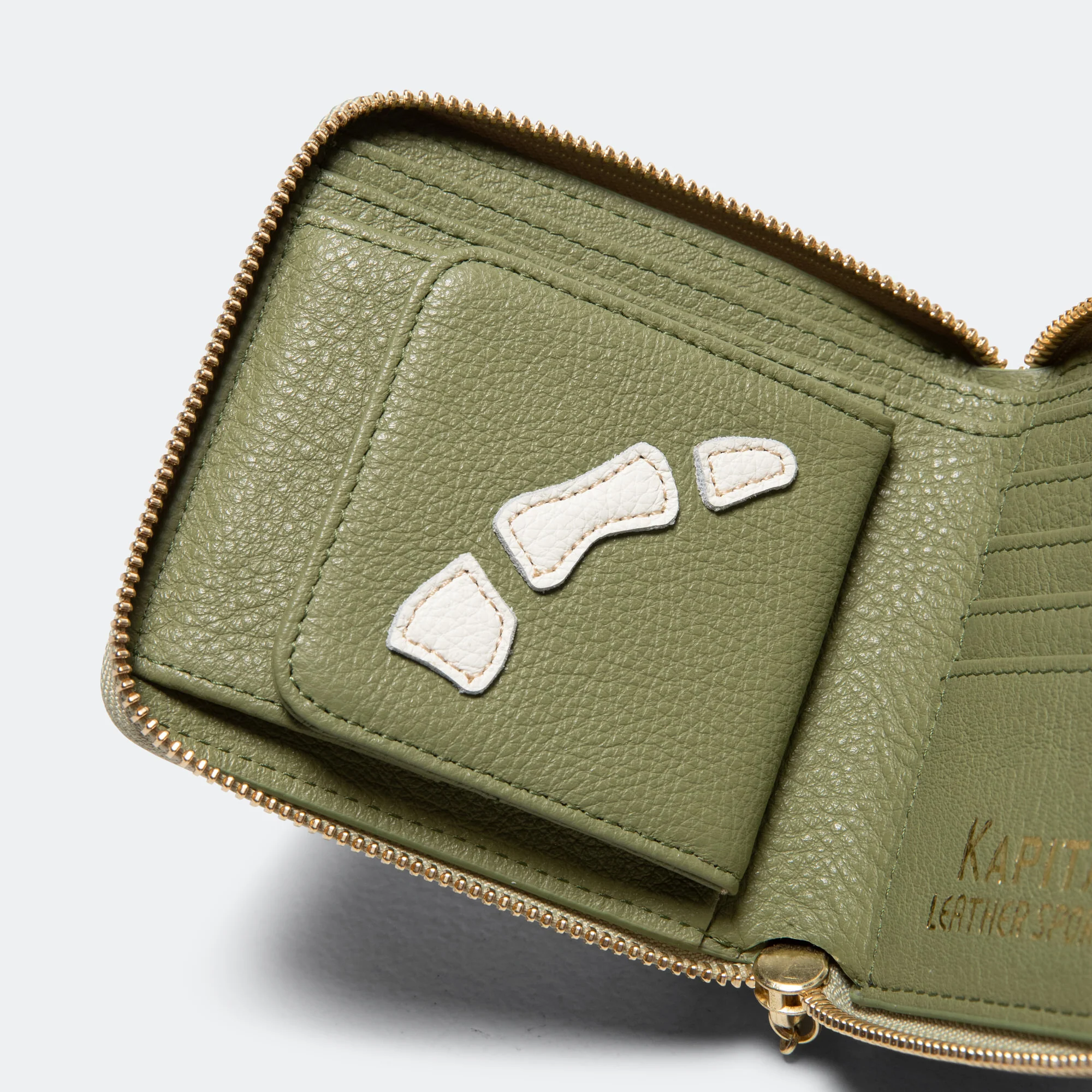 THUMB-UP BONE BAND ZIP Wallet - Olive - Image 5