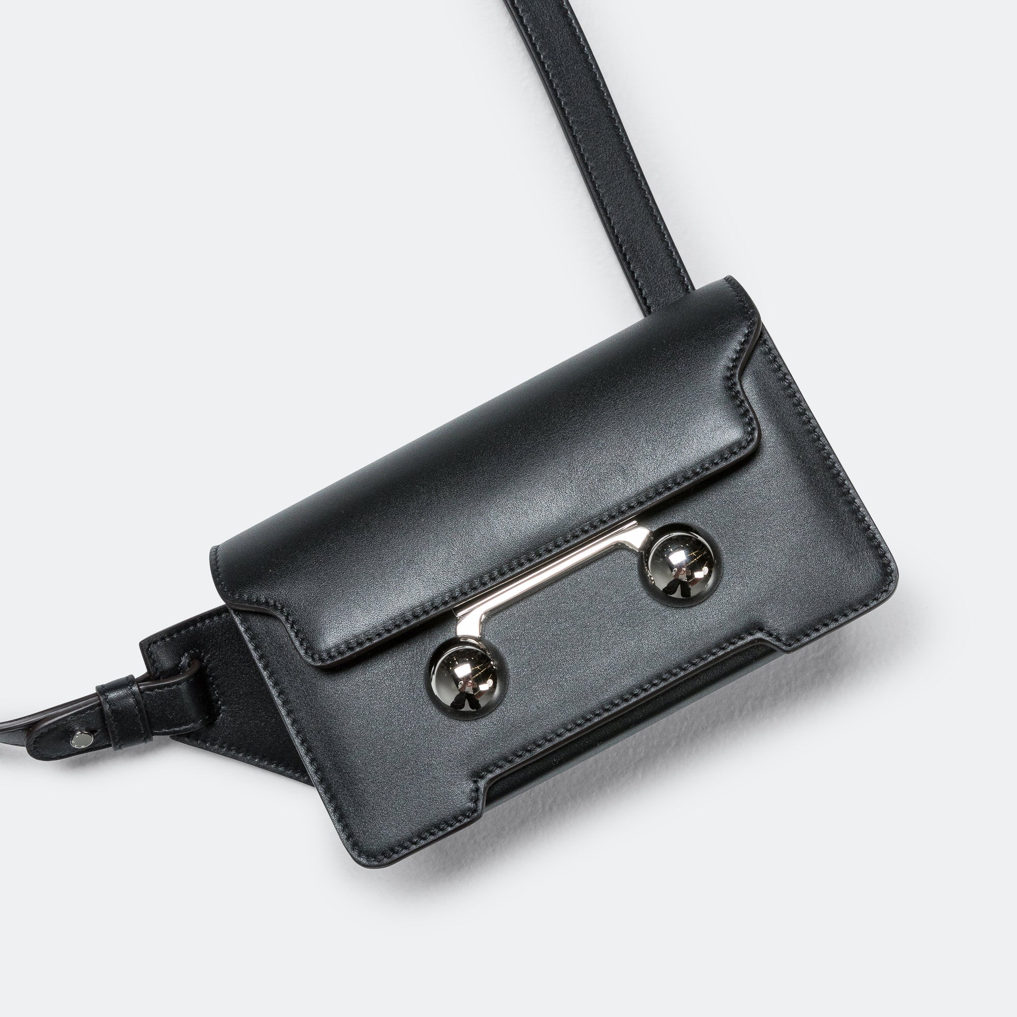Trunkaroo Medium Crossbody Bag - Black Leather - Image 3