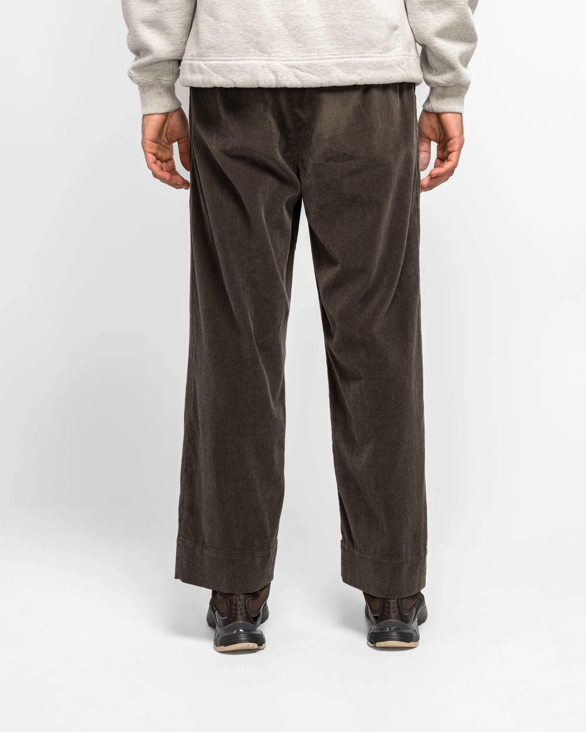 Corduroy 2P Trousers - Charcoal Grey - Image 4