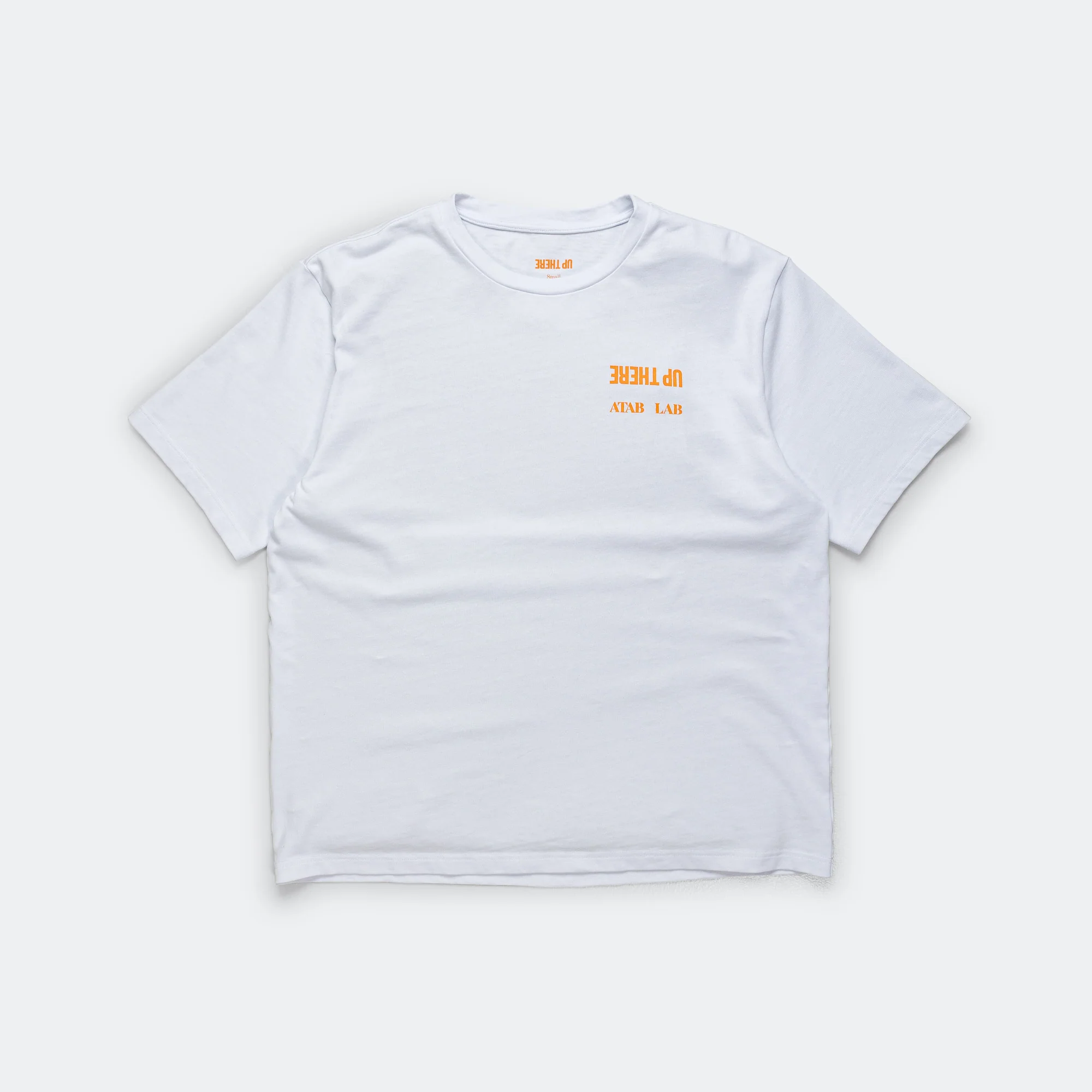 UP THERE X ATAB Lab 'Chess Man' Tee - White/Tangelo - Image 2
