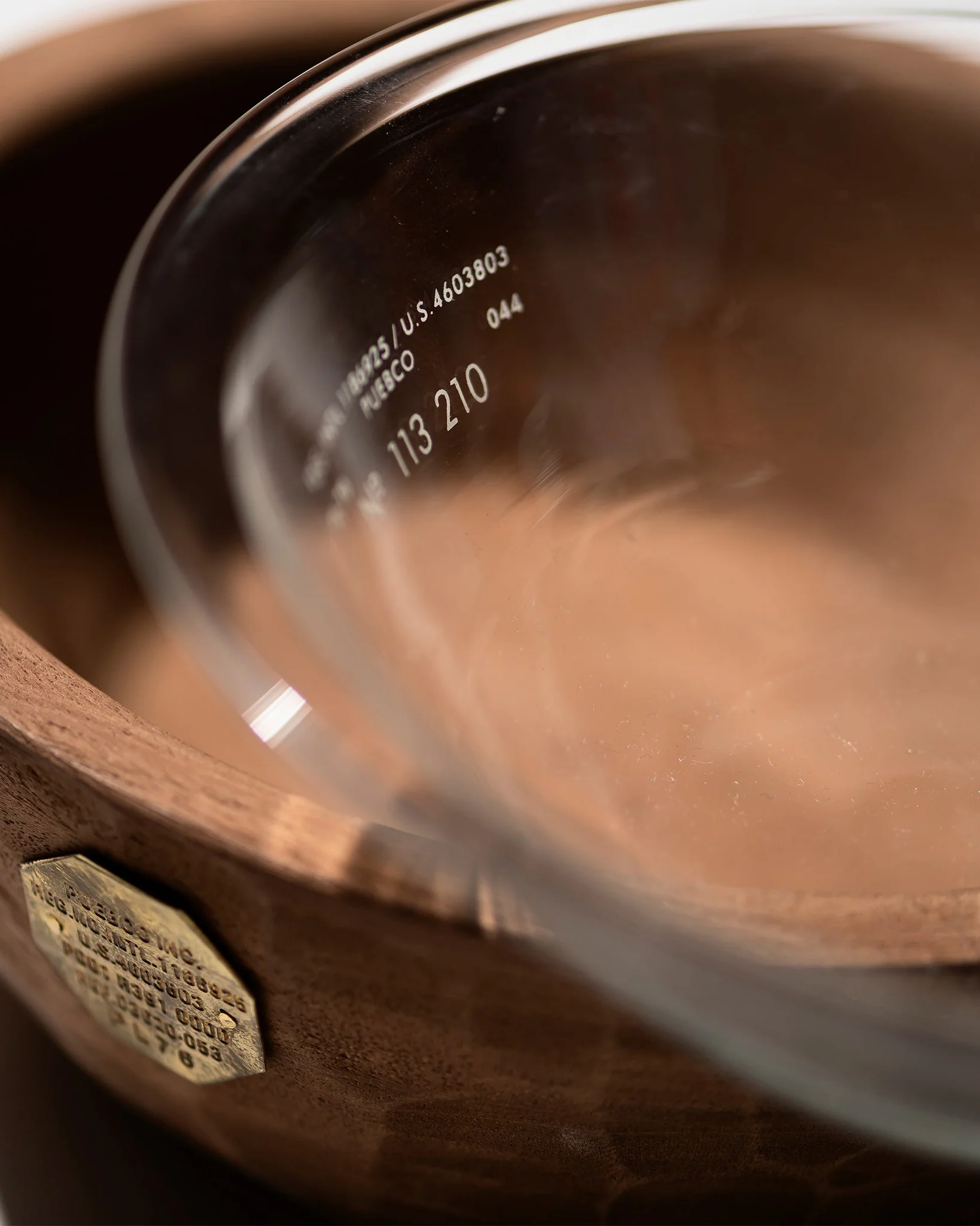 Vintage Wooden Bowl with Glass - Image 3