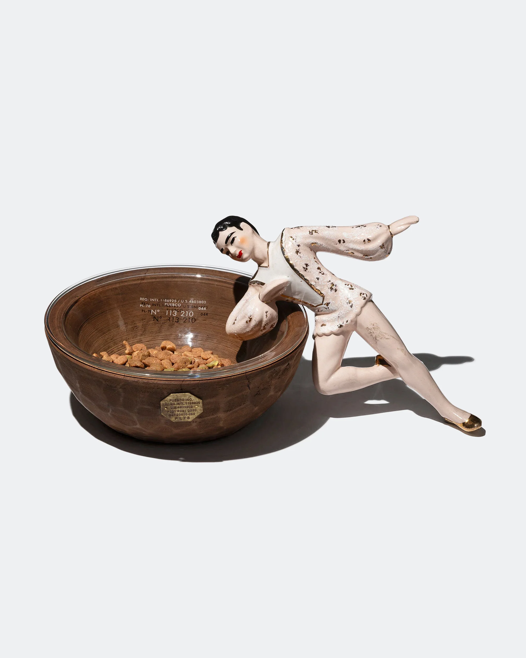 Vintage Wooden Bowl with Glass - Image 4