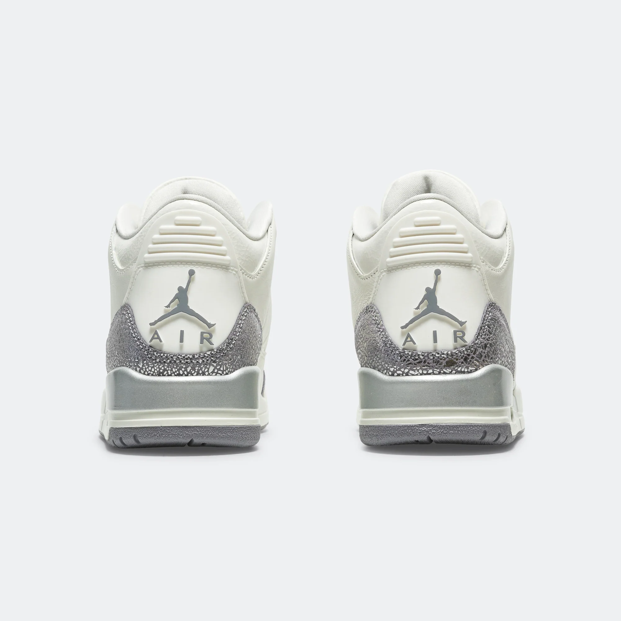 Womens Air Jordan 3 - Sail/Cement Grey-Metallic Silver - Image 6
