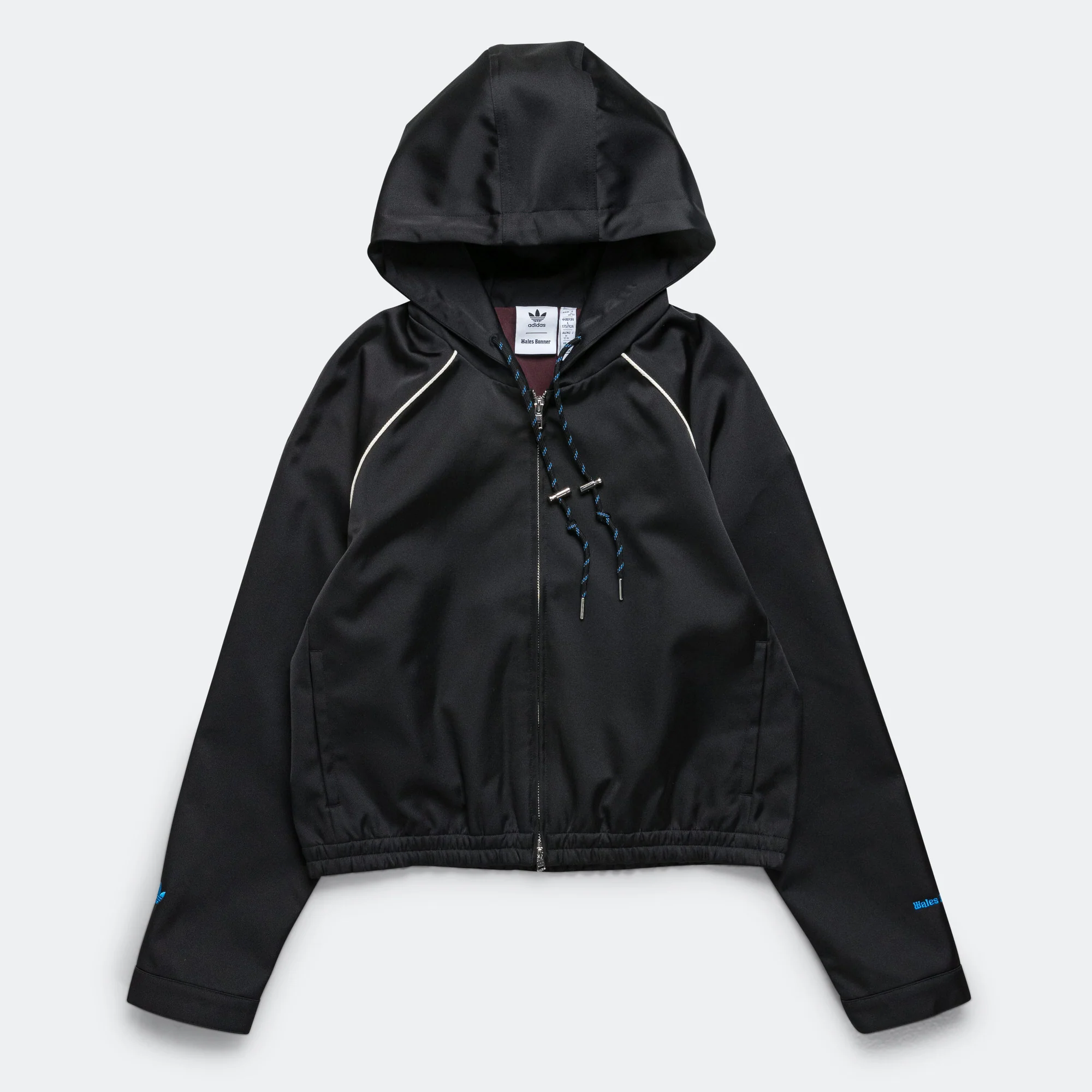 Womens Satin Hoodie x Wales Bonner - Black