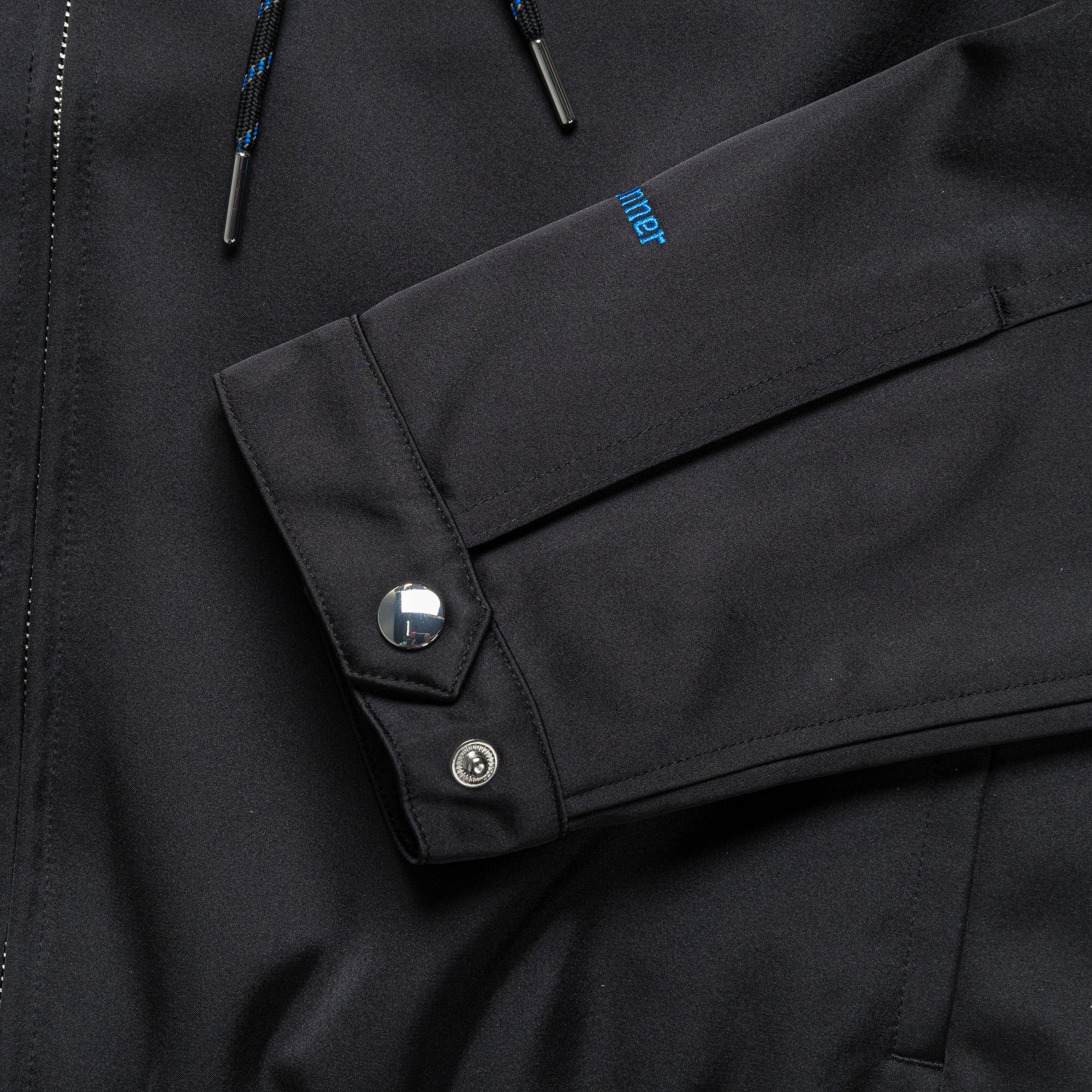 Womens Satin Hoodie x Wales Bonner - Black - Image 3