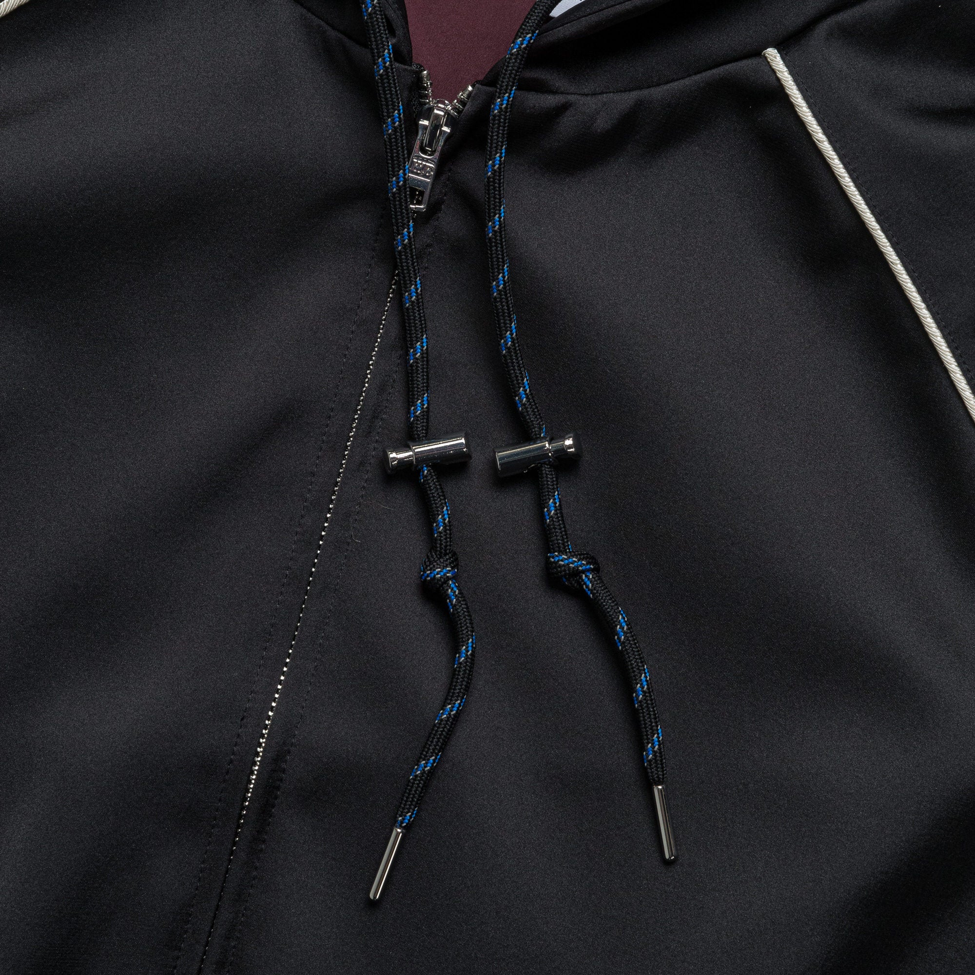 Womens Satin Hoodie x Wales Bonner - Black - Image 4