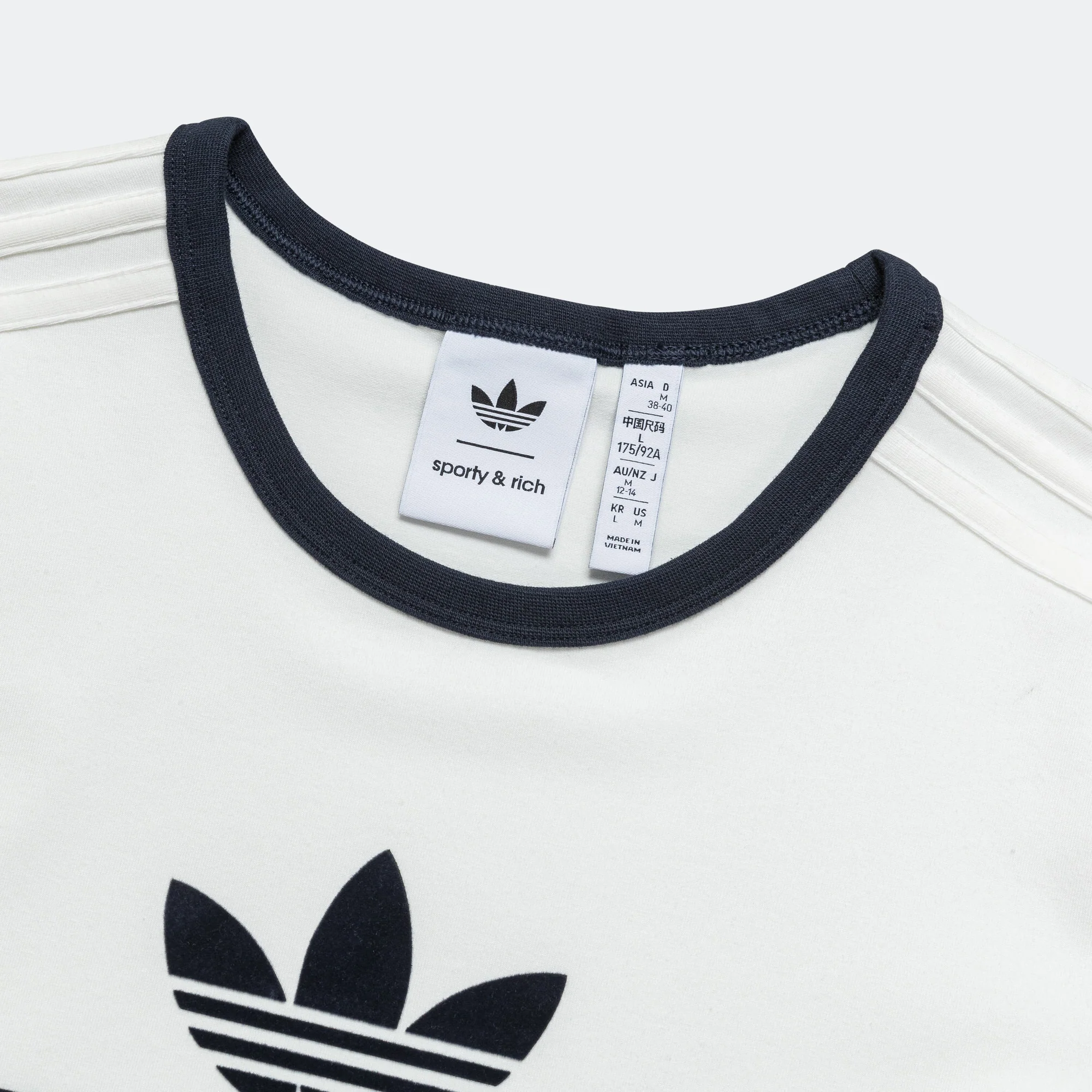 Womens T-Shirt x Sporty & Rich - Cream White/Night Navy - Image 2