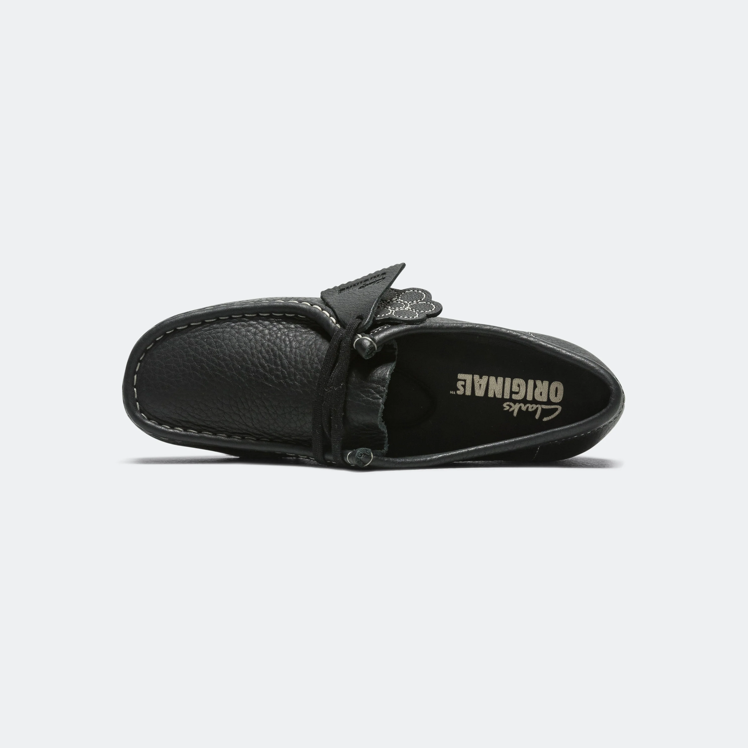 Womens Wallabee - Black Tumbled Leather - Image 4