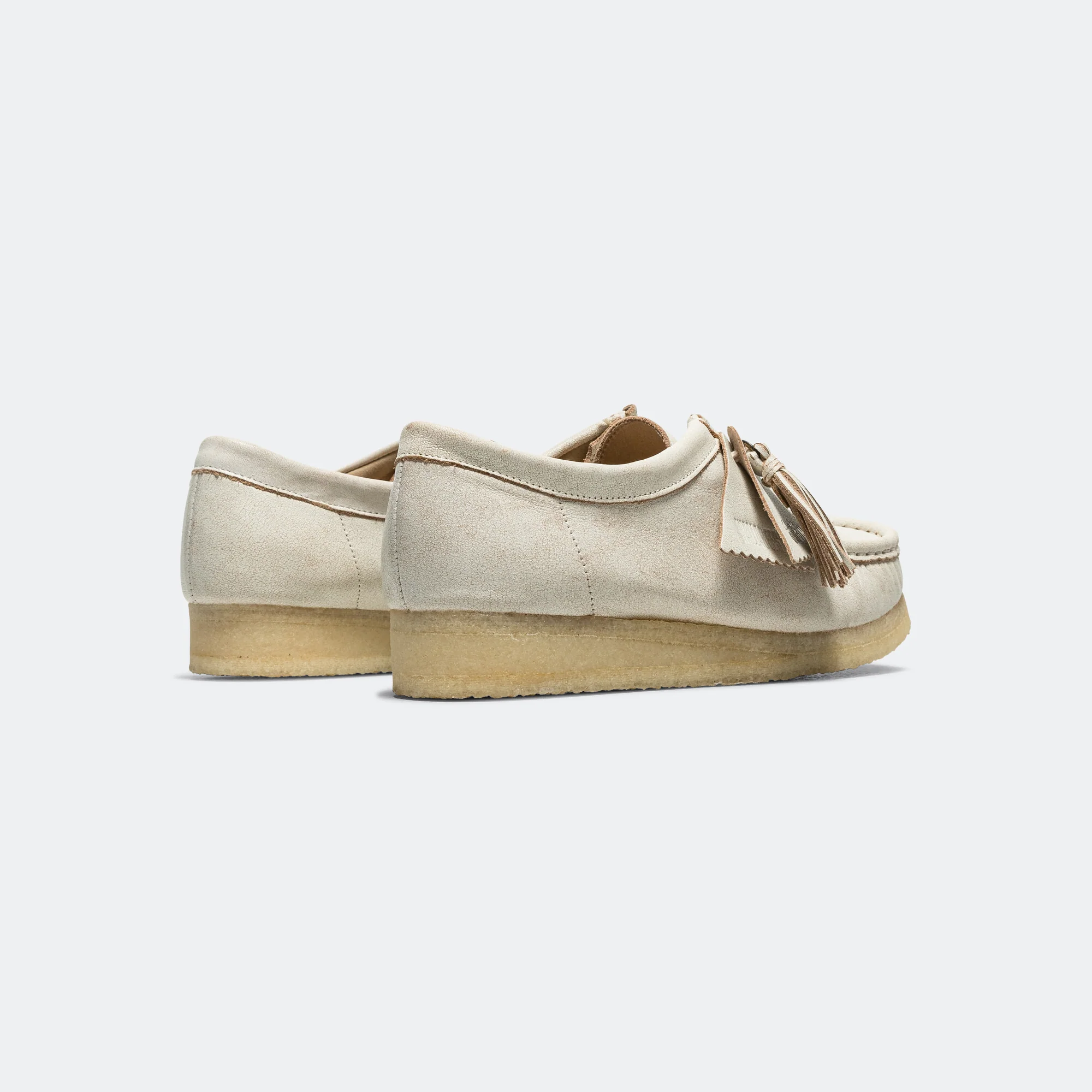 Womens Wallabee - White Leather - Image 3