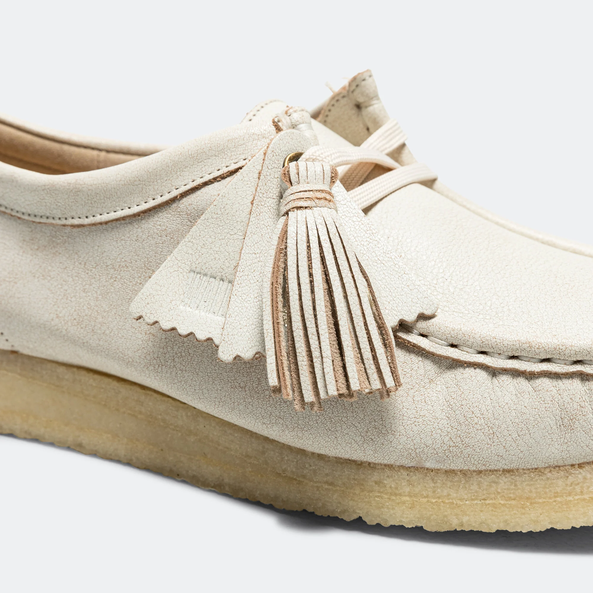 Womens Wallabee - White Leather - Image 6