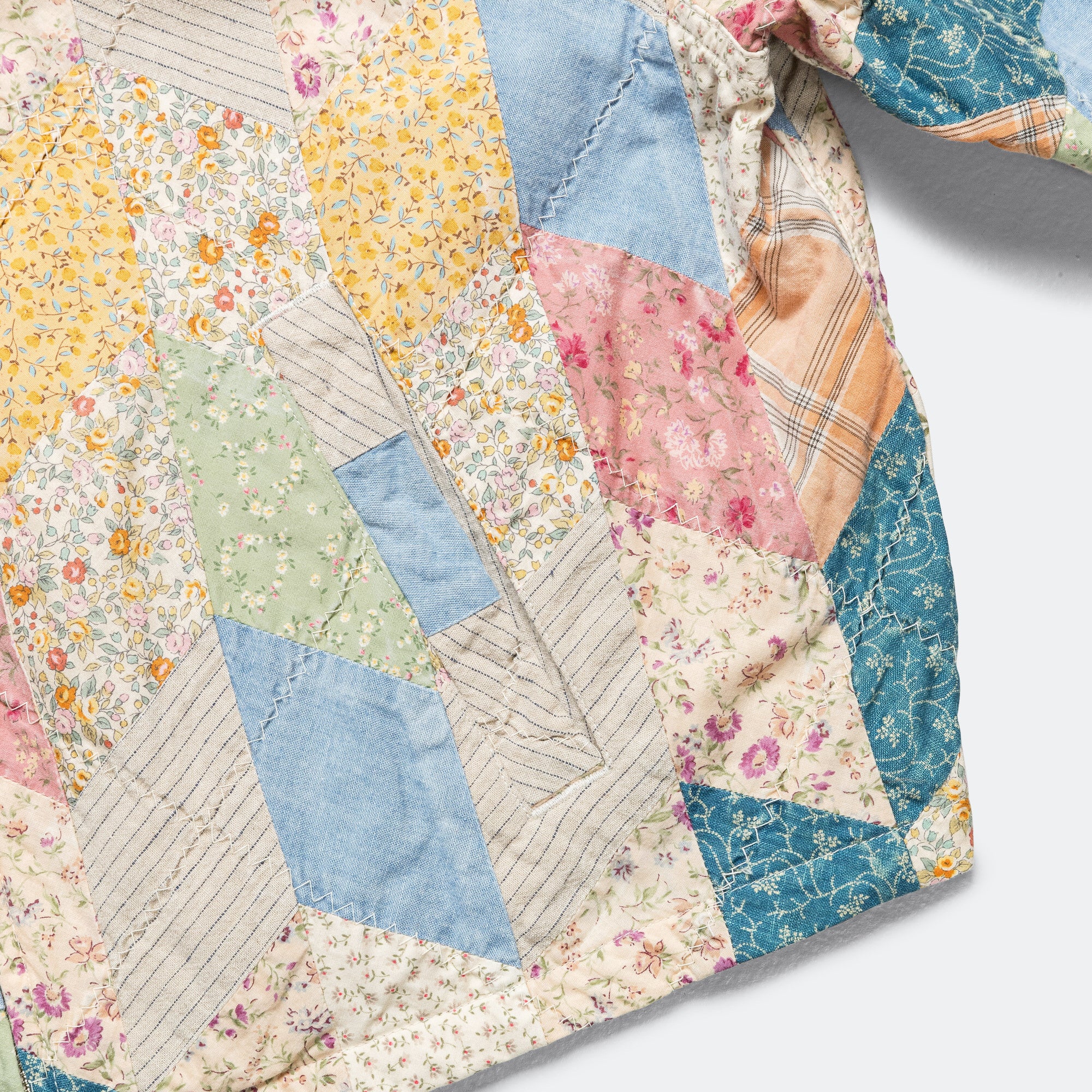YABANE Quilt Patchwork Drizzler JKT - Ecru - Image 4