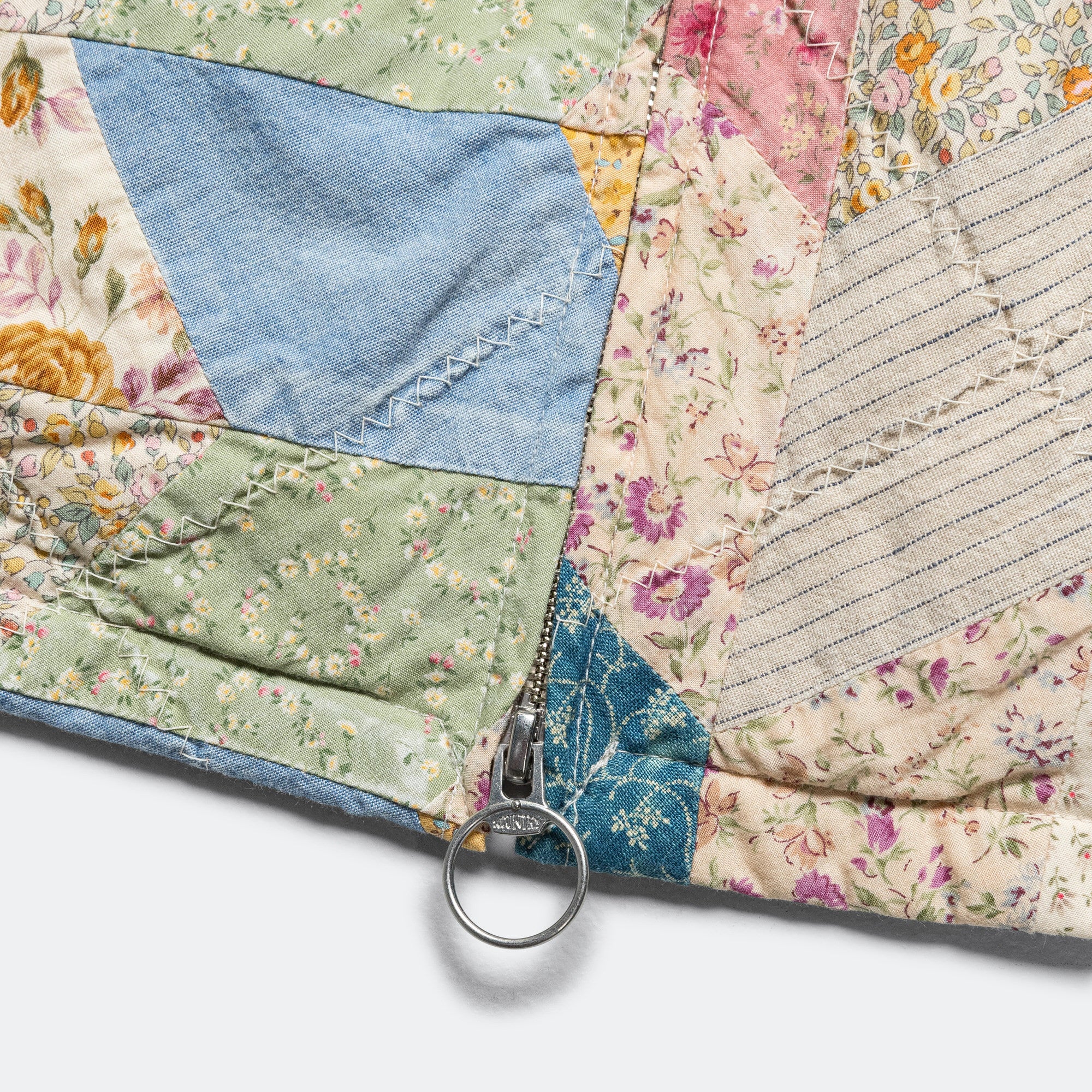 YABANE Quilt Patchwork Drizzler JKT - Ecru - Image 5
