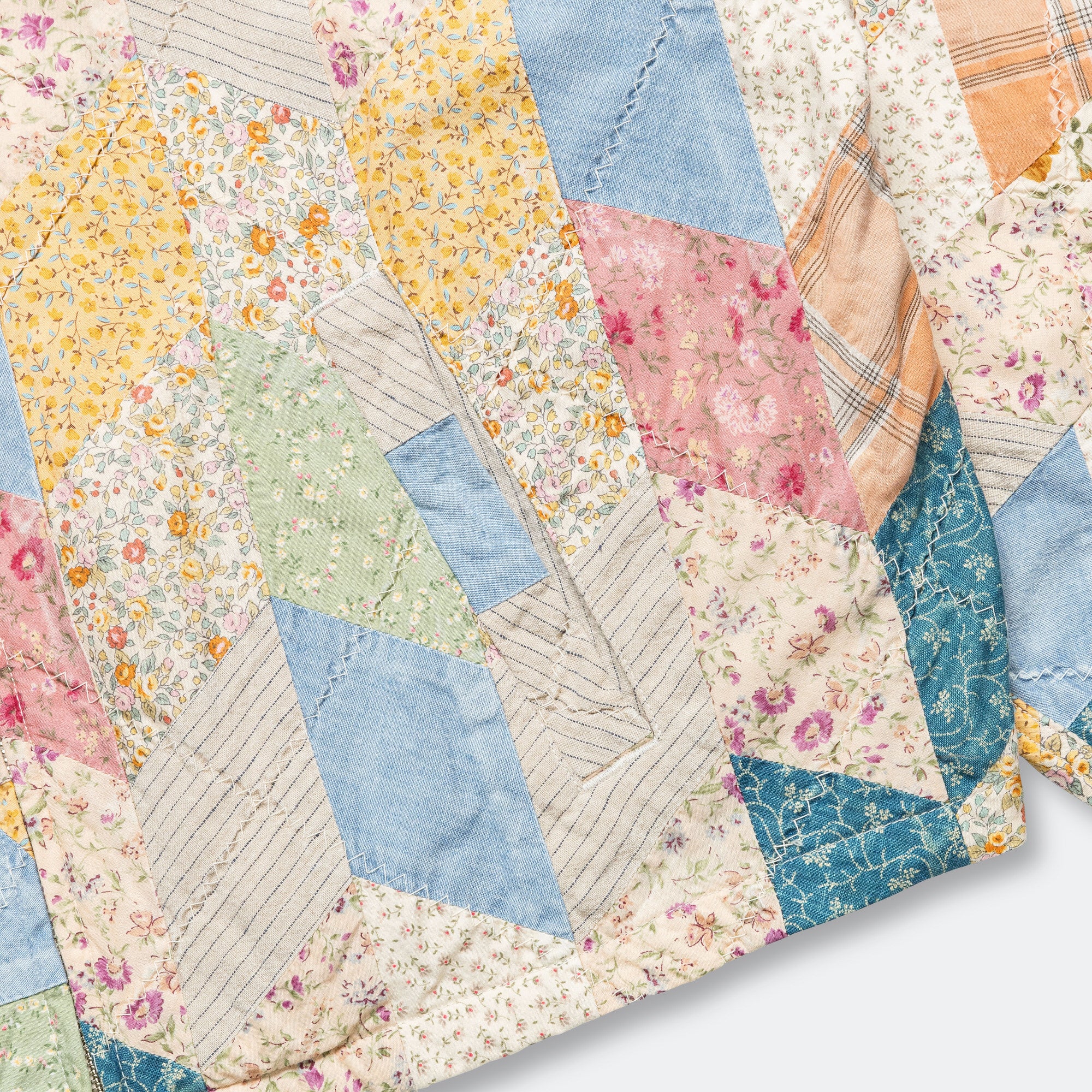YABANE Quilt Patchwork Drizzler JKT - Ecru - Image 7