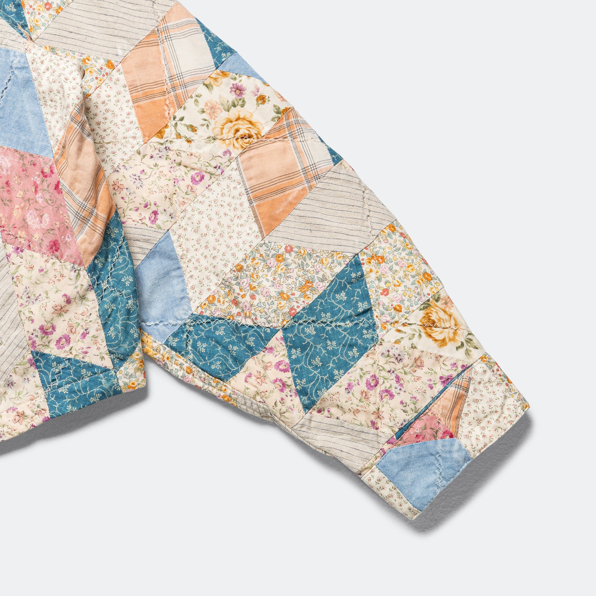 YABANE Quilt Patchwork Drizzler JKT - Ecru - Image 8
